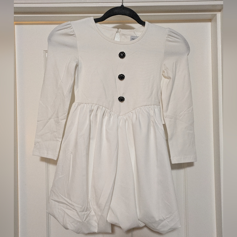 Only Little Once Girls Size 6 White Holiday/Snowman Dress with scarf